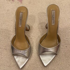 Tony Bianco Metallic Silver Heels